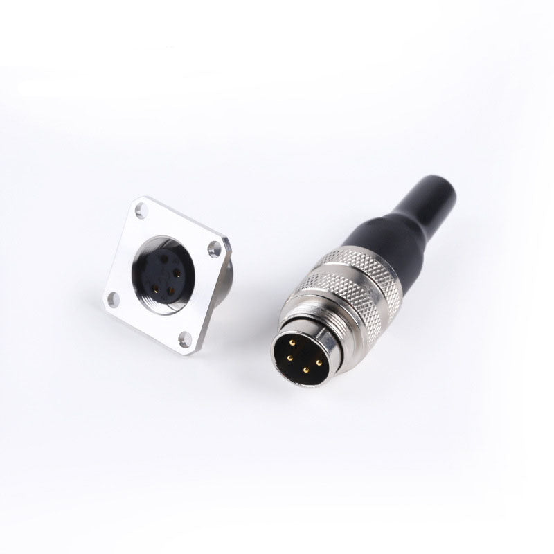 J09 M16 Circular Connector Male Plug Female Flange Socket Solder Type 2-8 Pin