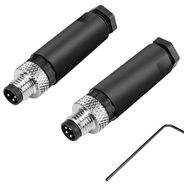 10Pcs M8 A-coded 3 Pin Connector Male | IP67 Waterproof Sensor Connector