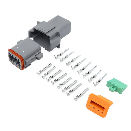 Deutsch DT Series Waterproof Connector Kit Bulk Wholesale, 2 3 4 6 8 12 Pin Heavy Duty Gray Plugs with Solid Terminals & Pre-Crimped Pigtail Wire Harness, Perfect Alternative to TE Connectivity DT04/DT06 All Models