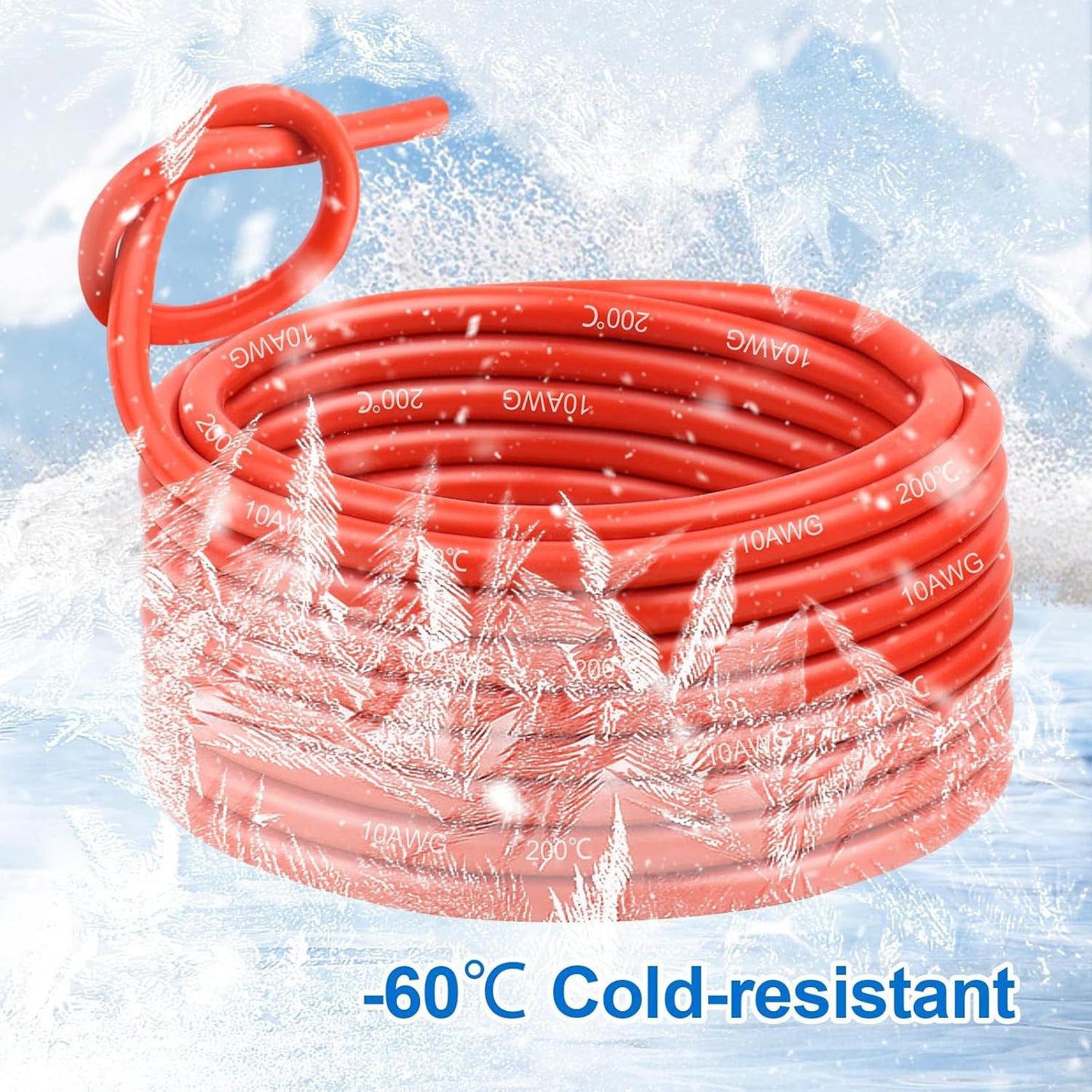 Heavy Duty Silicone Wire 2.5 mm²-25 mm², Ultra Flexible High Current Cable, Long Length Cuttable Wire for Automotive, Battery, RV & Power Systems (Bare Wire Only)