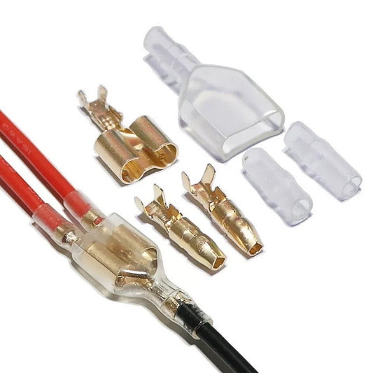 100set 4.0mm Bullet Connector Kit – Male & Female Bullet Terminals with Insulating Sleeves for Motorcycle, Automotive & Electrical Wiring