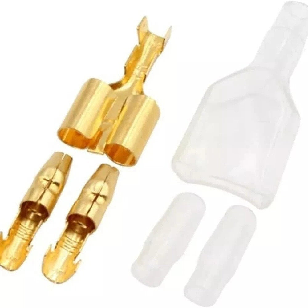 100set 4.0mm Bullet Connector Kit – Male & Female Bullet Terminals with Insulating Sleeves for Motorcycle, Automotive & Electrical Wiring