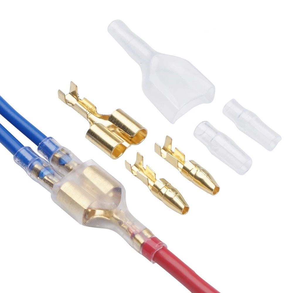 100set 4.0mm Bullet Connector Kit – Male & Female Bullet Terminals with Insulating Sleeves for Motorcycle, Automotive & Electrical Wiring