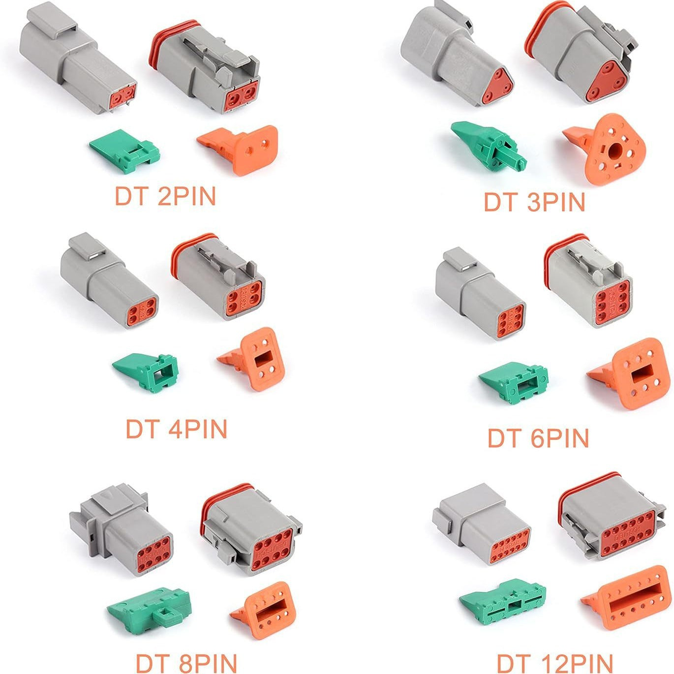 188pcs Deutsch Connectors 2-12 pin automotive connectors/male and female waterproof wire harness connectors DT connectors