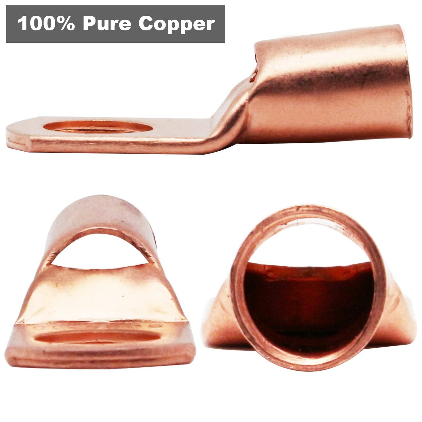160PCS Heat Shrink Copper Lug Kit, Insulated Ring Terminals, Waterproof Electrical Connectors for DIY, Automotive & Battery Wiring