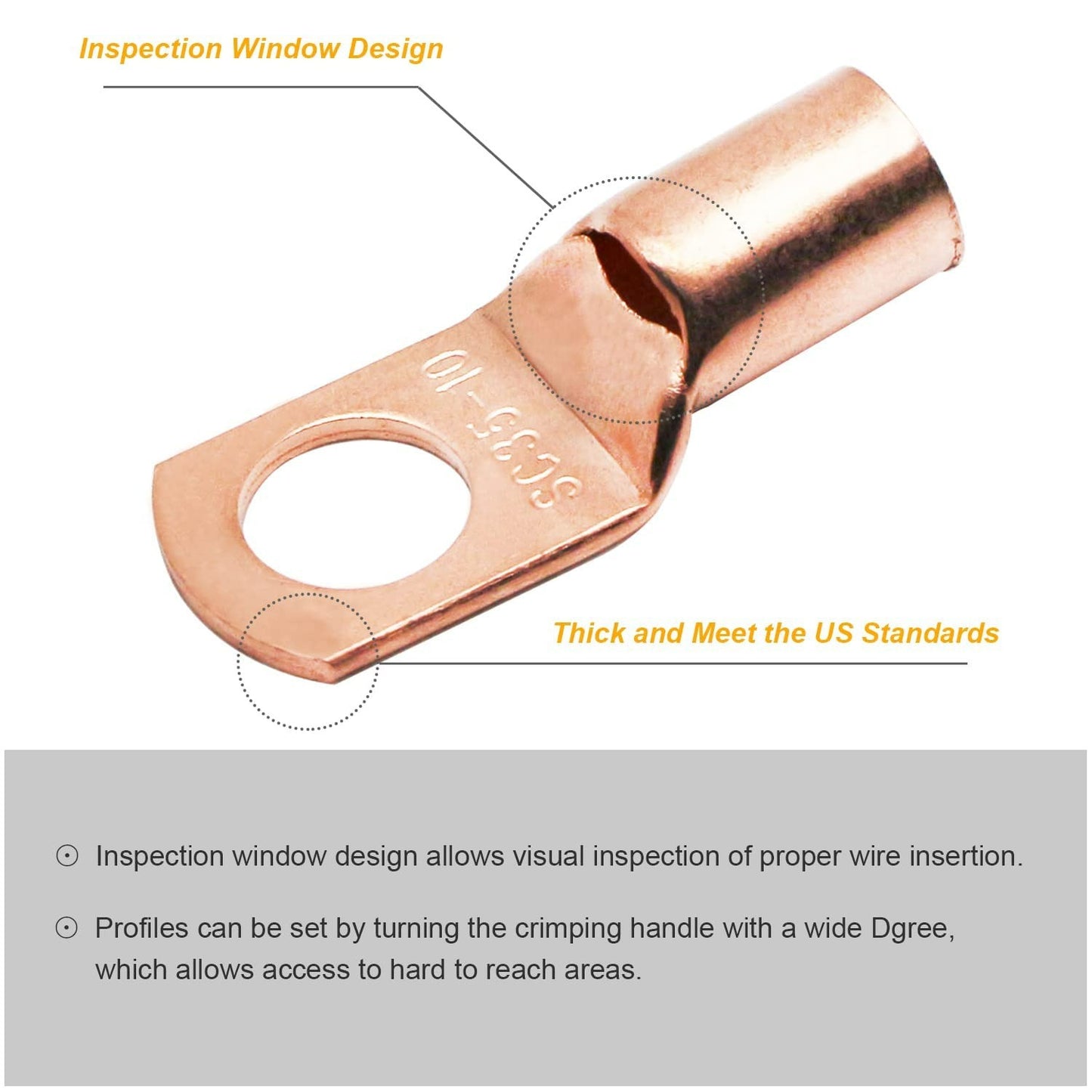 160PCS Heat Shrink Copper Lug Kit, Insulated Ring Terminals, Waterproof Electrical Connectors for DIY, Automotive & Battery Wiring
