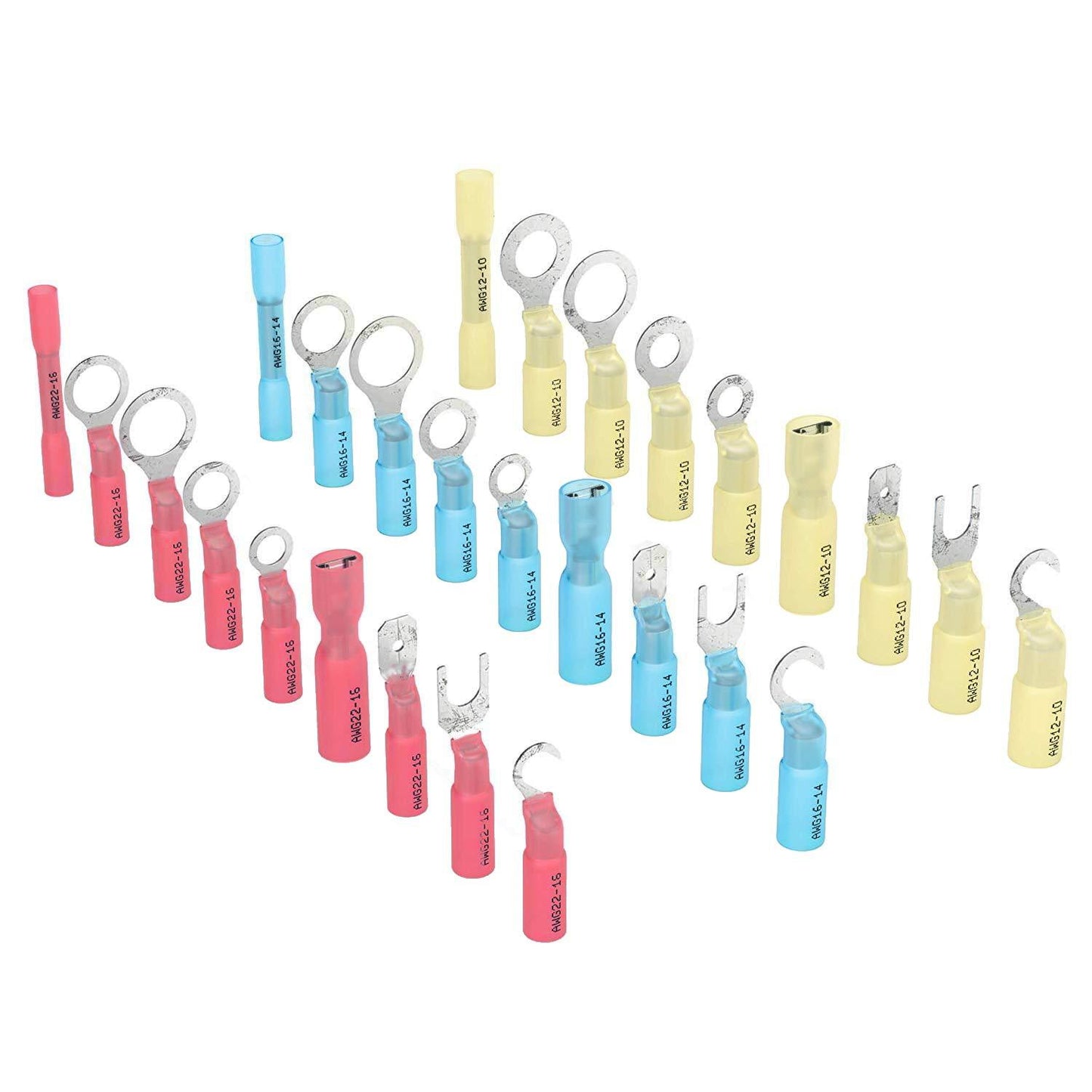 Heat Shrink Terminal Kit – Waterproof Ring, Spade & Butt Connectors Assortment (135pcs)