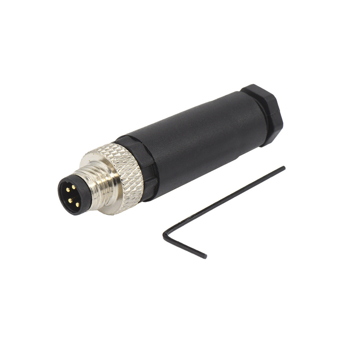 10Pcs M8 A-coded 4 Pin Male Straight Connector | Waterproof Sensor Connector