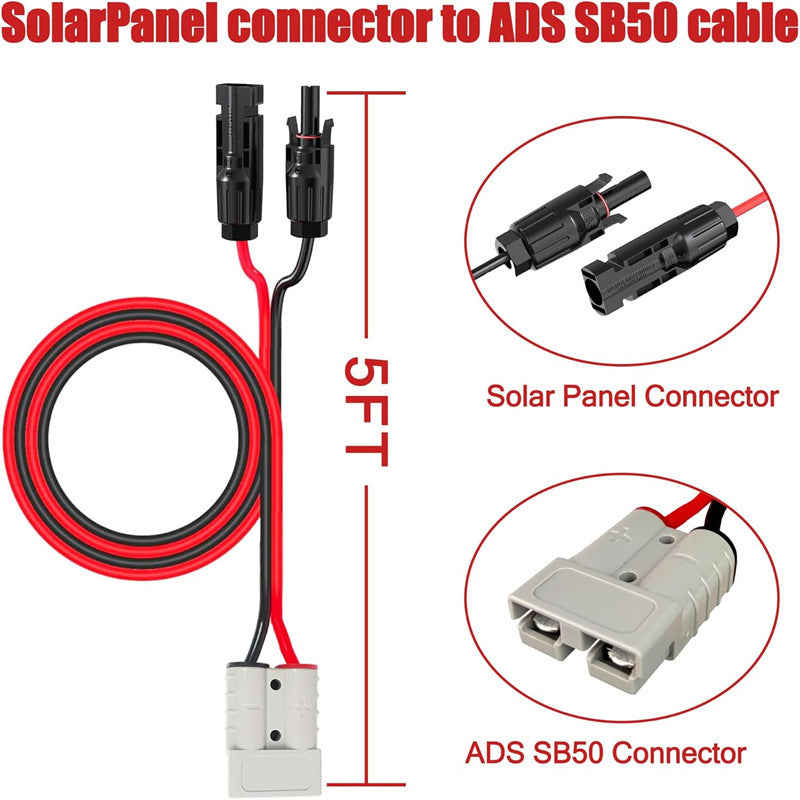MC4 to Anderson SB50 Cable 10AWG, Solar Panel to Battery Adapter, Quick Connect Power Cable for RV, Portable Power Station, Off-Grid Solar System