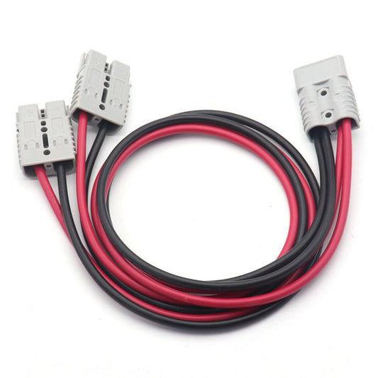 Anderson SB50 Y Splitter Cable 1 to 2, 8AWG 10AWG, 50A Battery Connector Y Adapter, Heavy Duty Power Wire for Solar, RV, Automotive & Portable Power