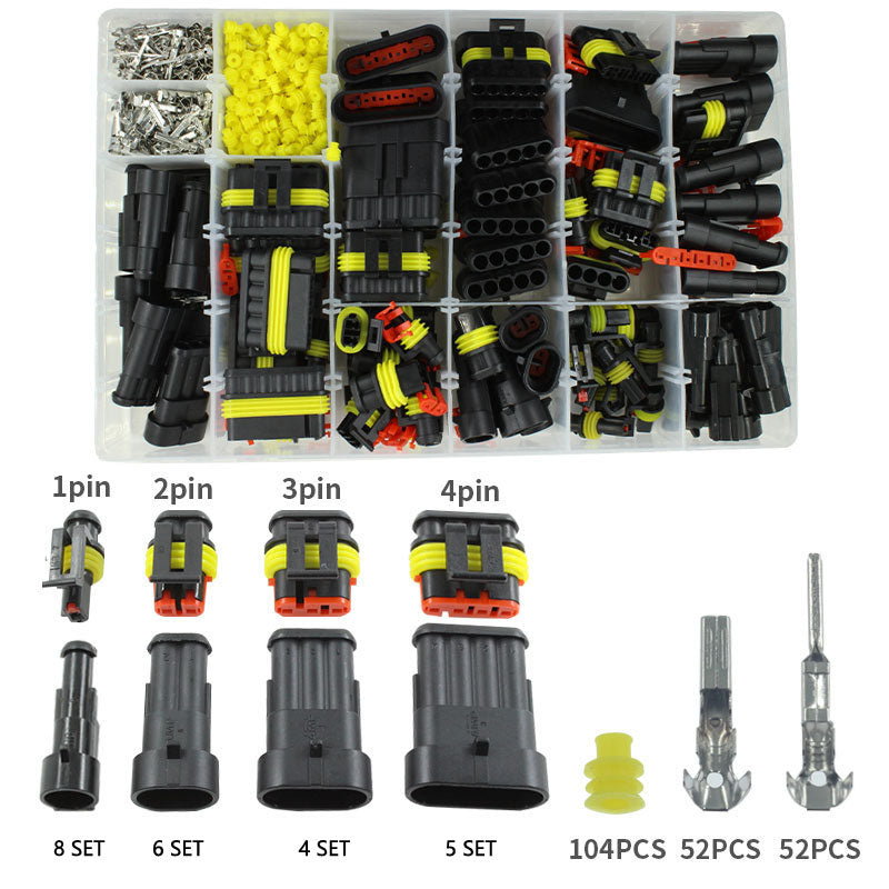All-in-One Waterproof Connector Kit for Automotive, E-bike & Outdoor Wiring（254 / 622 / 1004 pcs）