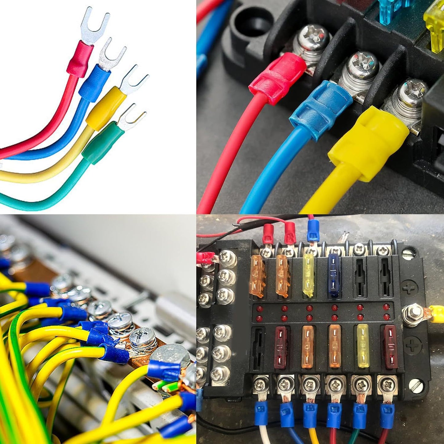 SV Fork Terminal Kit 200PCS – Insulated Spade Crimp Connectors for Electrical & Automotive Wiring
