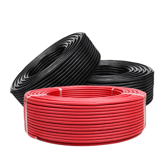 2.5 mm² - 16 mm² Solar Cable 100FT – CE/IEC Certified Photovoltaic Wire, Red & Black, UV-Resistant, Outdoor DC Wire for Solar Panel & Renewable Energy Systems