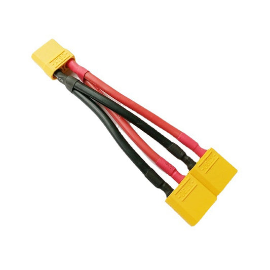 XT60 Y Splitter Cable 4 mm², XT60 1 to 2 Parallel Connector, XT60 Male to 2 Female Battery Adapter for RC, Drone, E-bike & DIY Power Systems