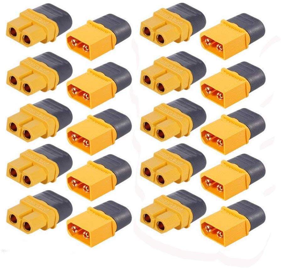 10 Pair XT60H (XT60 Upgrade) Male Female Bullet Connectors Plugs